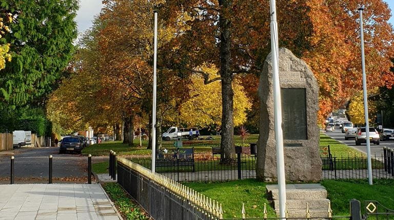 Town green and trees