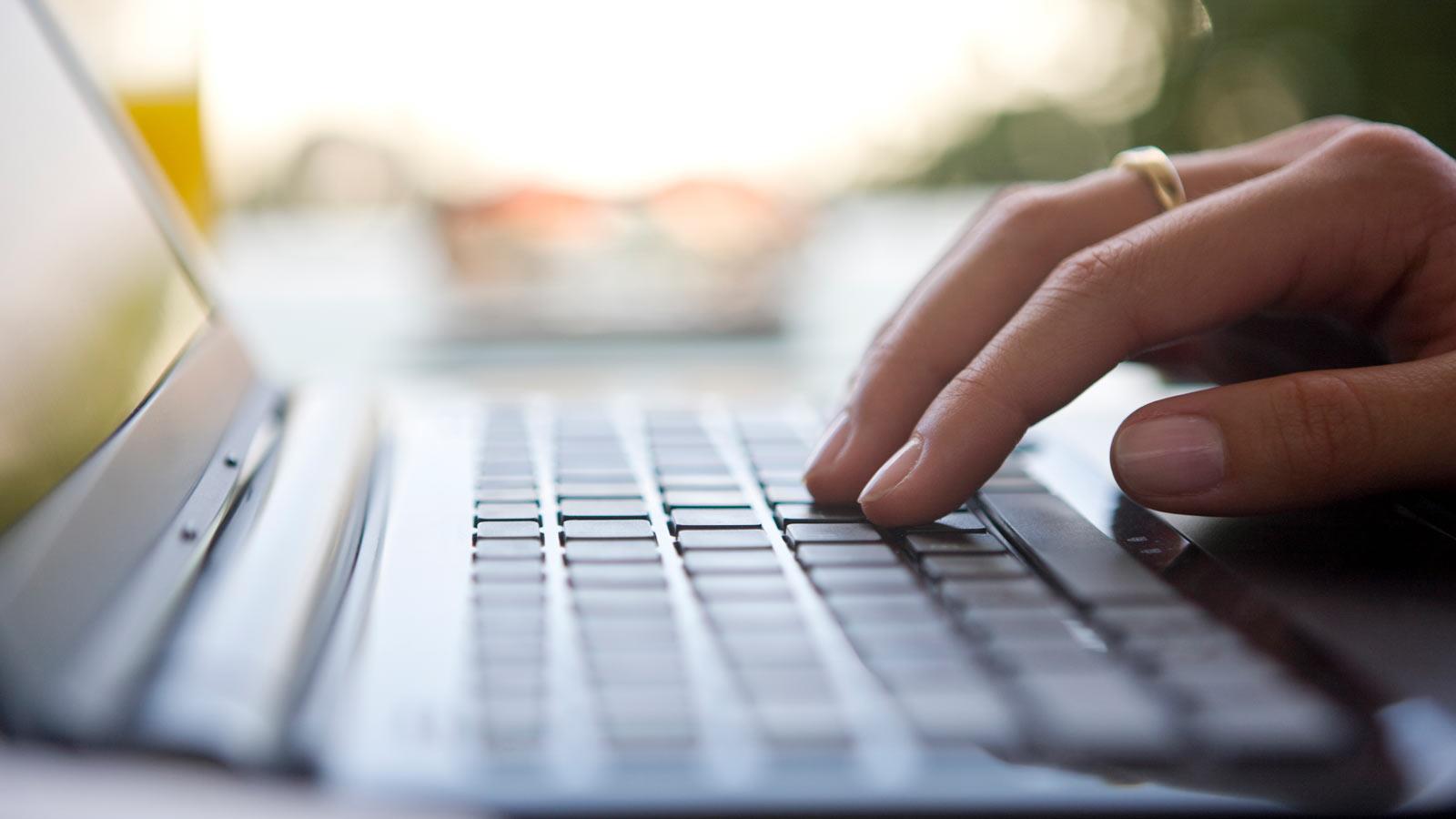 Hand on a keyboard
