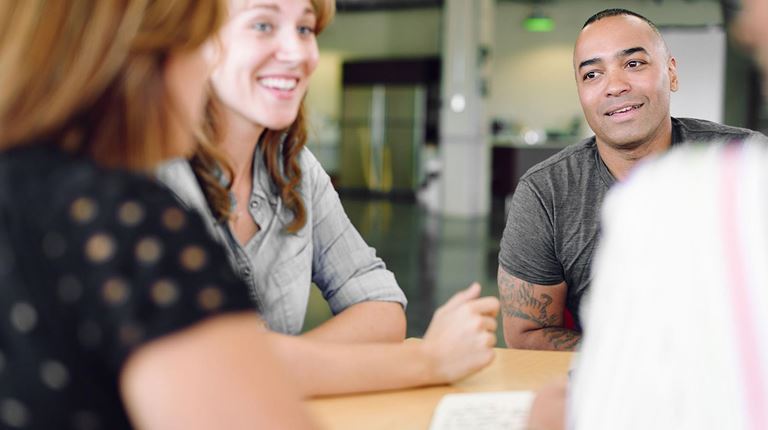 Happy people meeting in an office