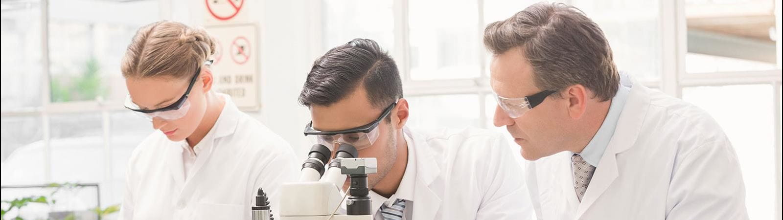 Three researcher in a lab