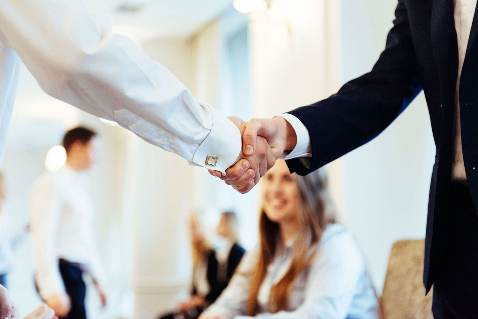 Two people shaking hands